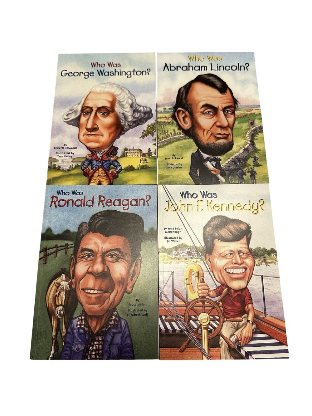 Who Was Series - The Presidents Washington, Lincoln, Kennedy, Reagan 4 Books